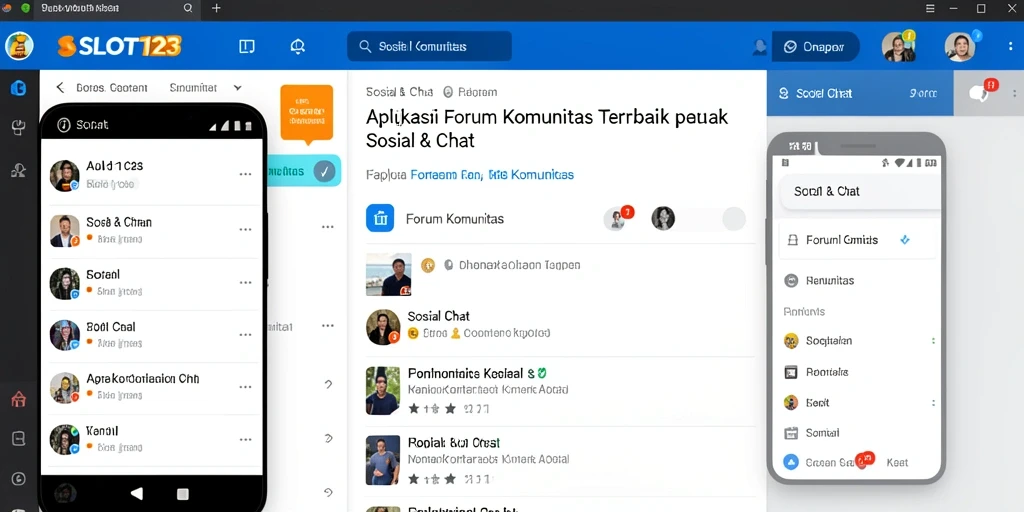Antarmuka utama SLOT123 menampilkan forum komunitas yang aktif dan interaktif.