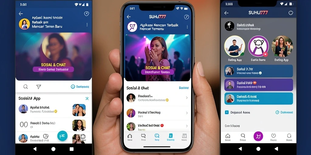 Tampilan antarmuka SUHU777 yang modern dan intuitif untuk kencan online.