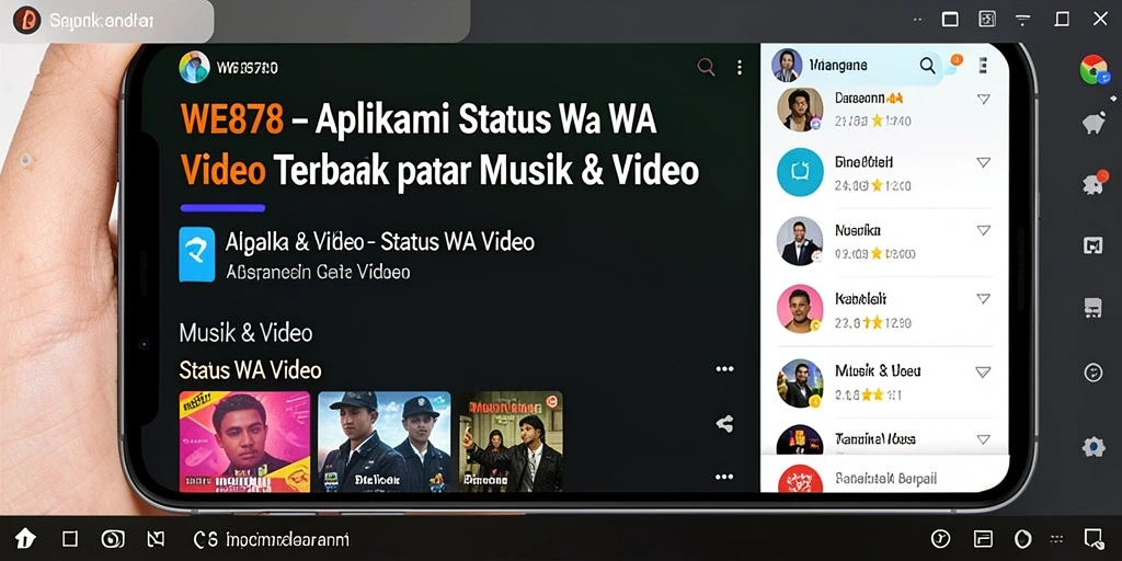 Antarmuka WE878 yang menarik untuk mengatur status WA video.