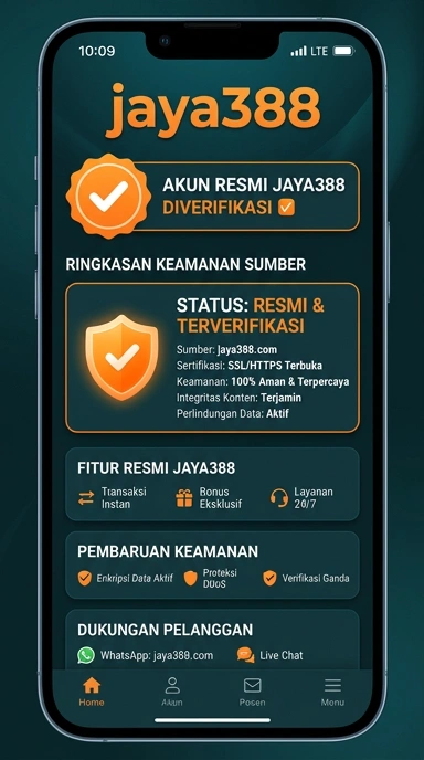 Tampilan kanal resmi jaya388