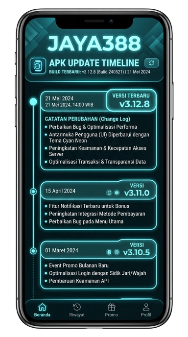 Tampilan riwayat versi jaya388